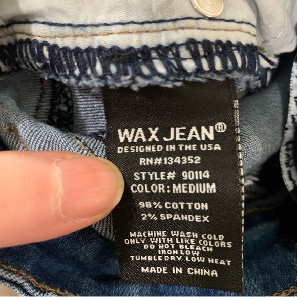 Wax Jean Destructed Mini Skirt Small - Picture 2 of 6